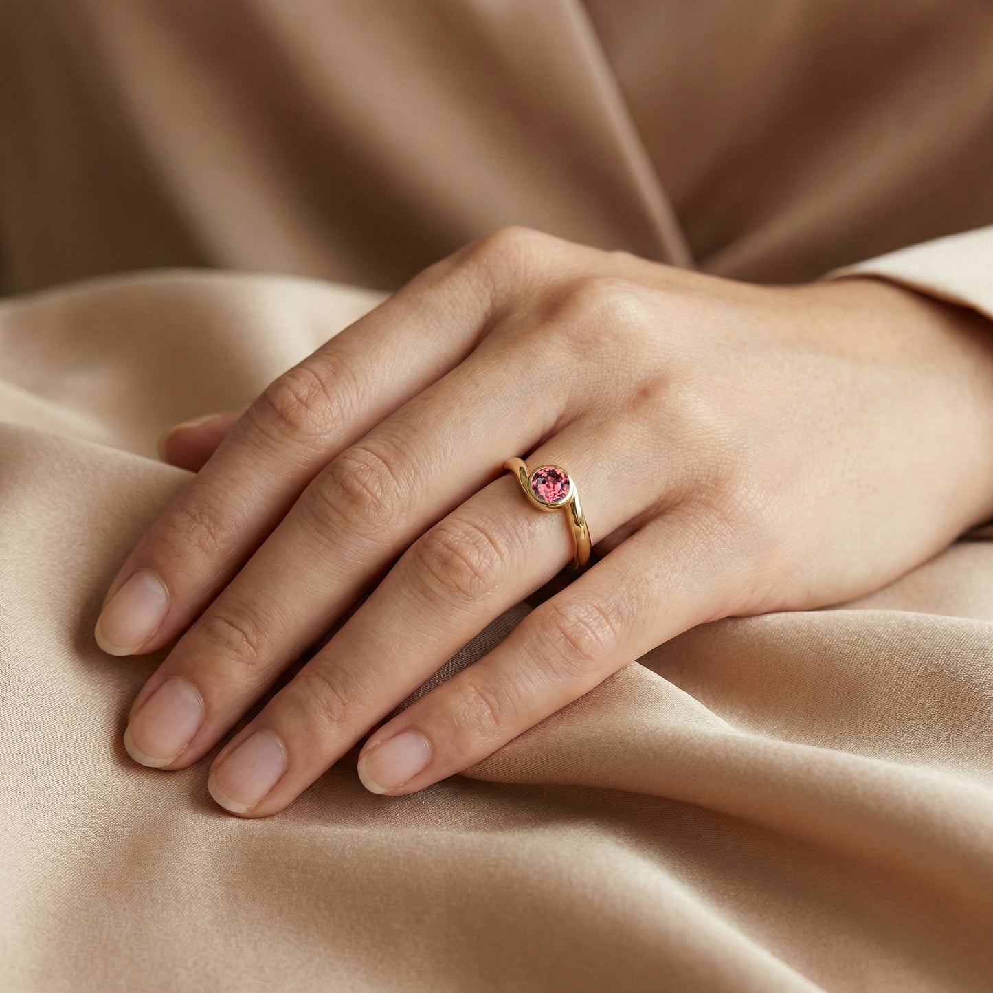 Bague Saphir Padparadscha Solitaire