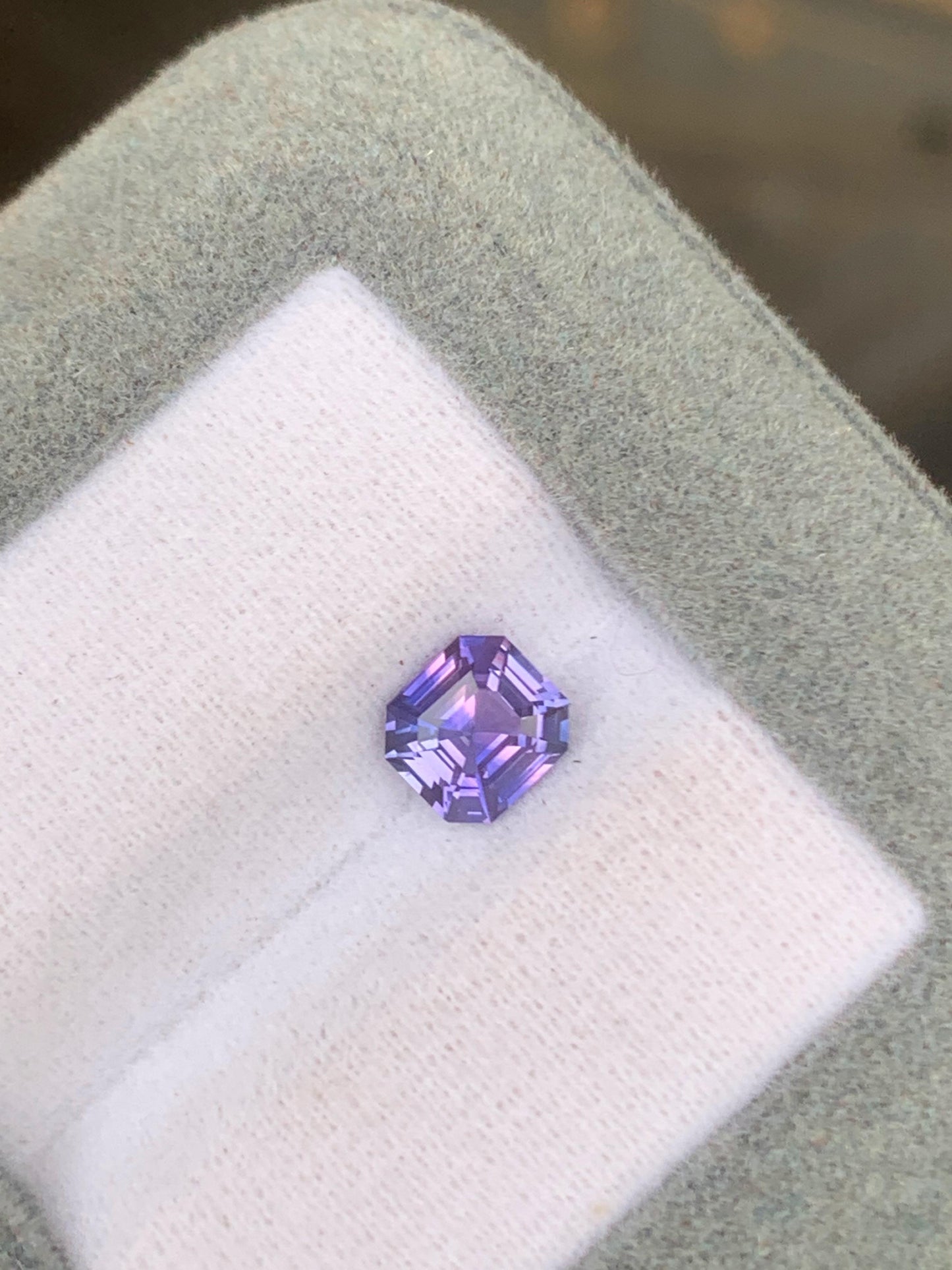 bi colour sapphire square emerald 1,15ct photo 1
