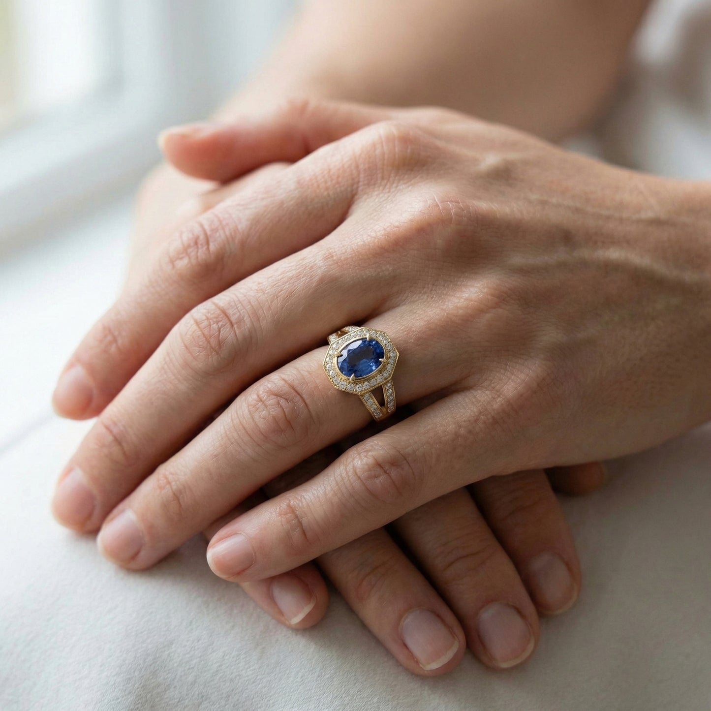 戒指 蓝宝石 蓝色 艺术装饰 - 补充视图 | 珠宝 Bonnot Paris — Bonnot Paris