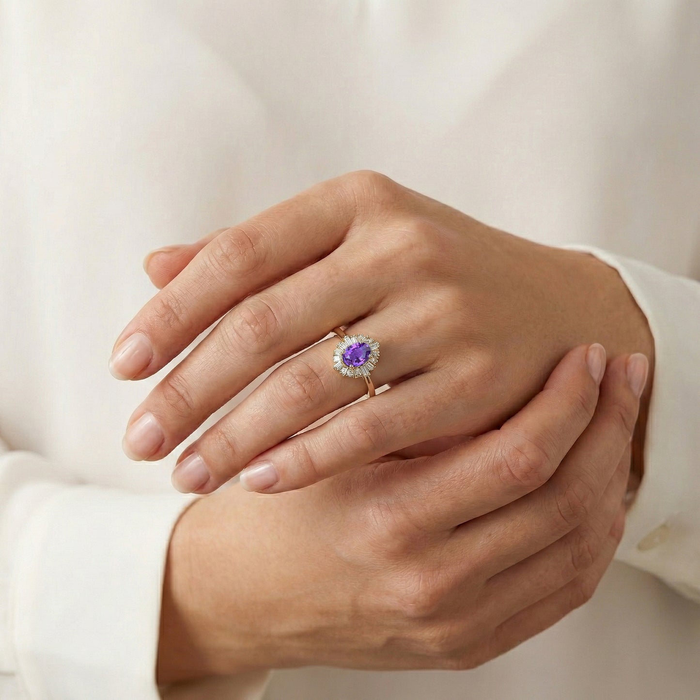 Bague Saphir Violet Art déco