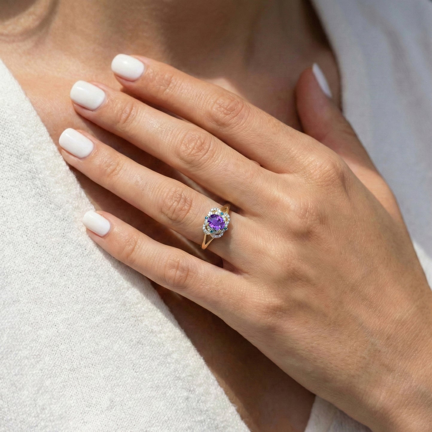 Bague Saphir Violet Vintage