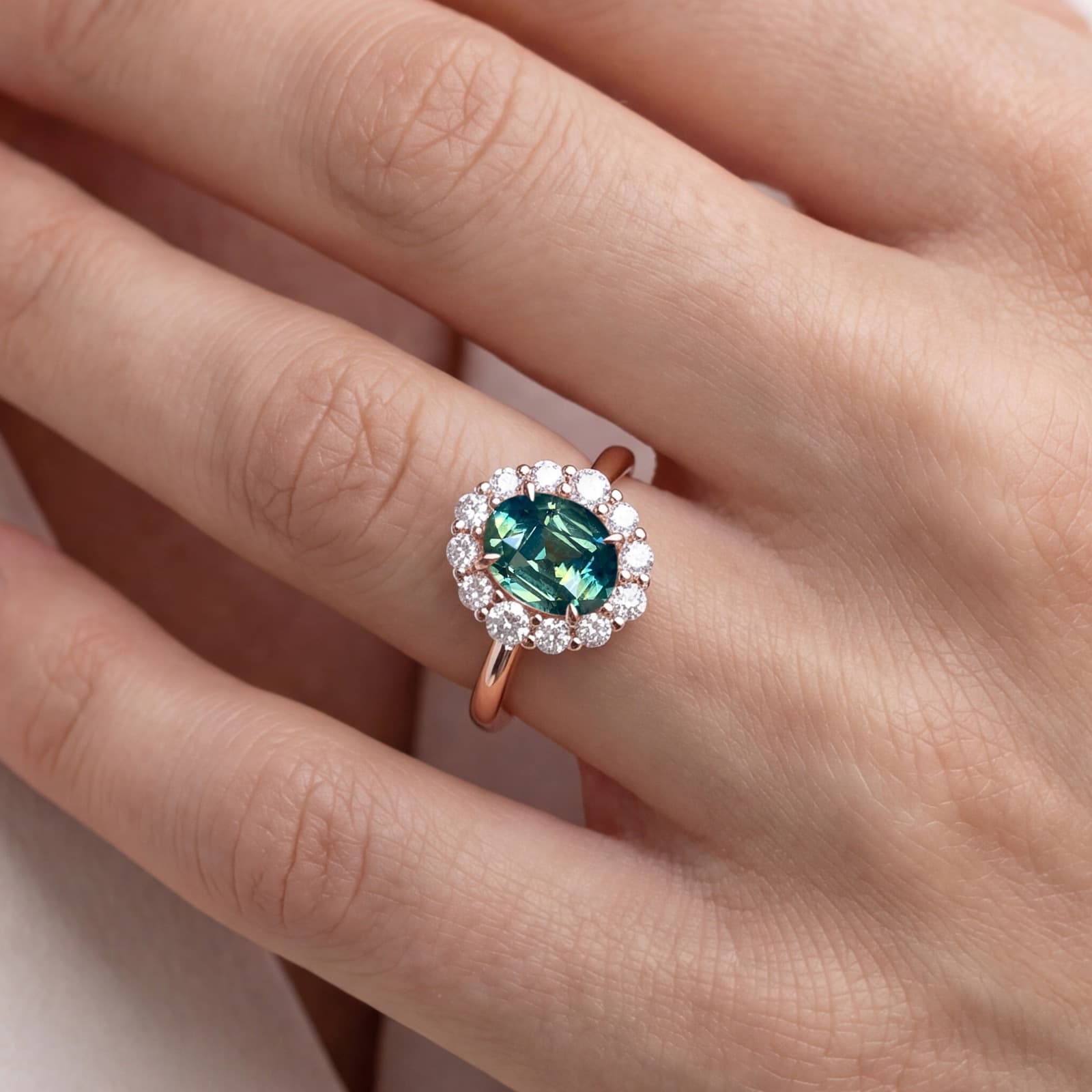 réalisation — entourage teal or rose