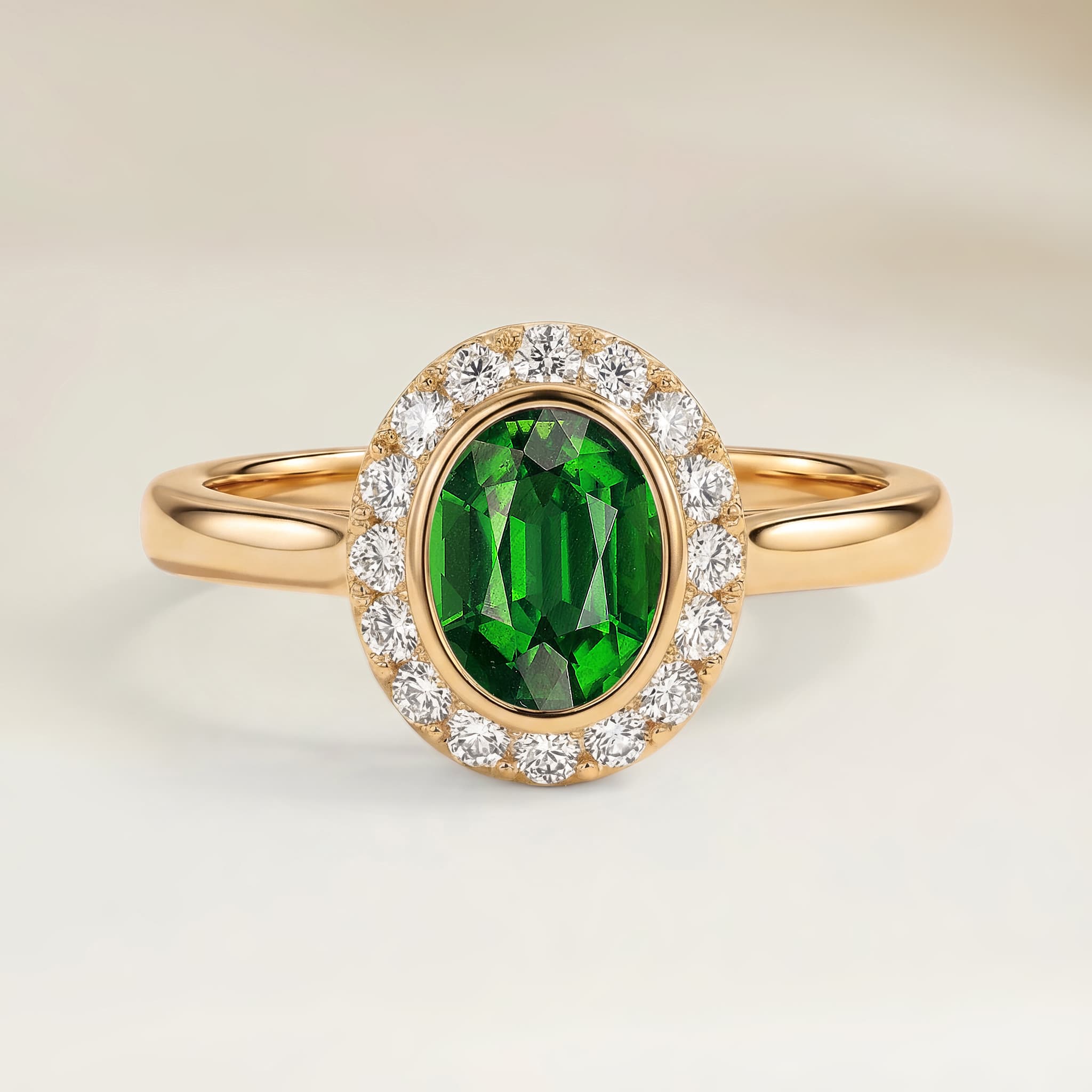 Bague Vintage Tourmaline Ovale de 1,47ct