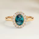 Bague Vintage Saphir Teal Ovale de 3,05ct