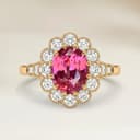 Ring Floral Padparadscha-Saphir Oval 2,51 ct