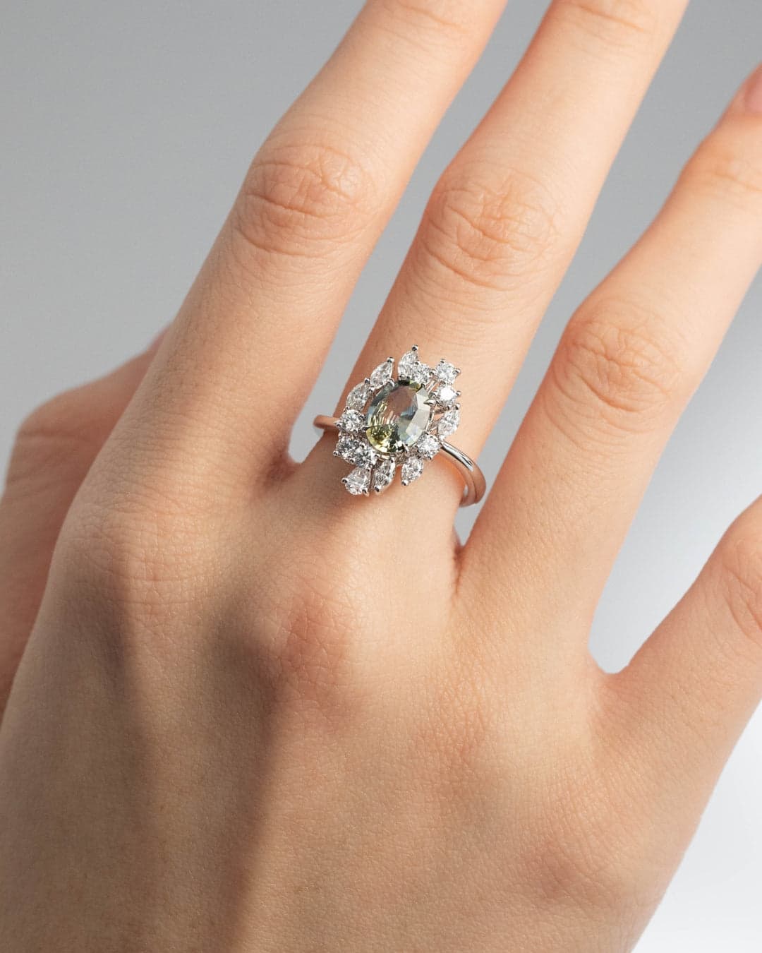 saphir bicolore bague moderne