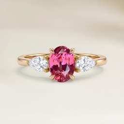 Anillo Épaulé Zafiro Padparadscha Ovalado de 2,51ct