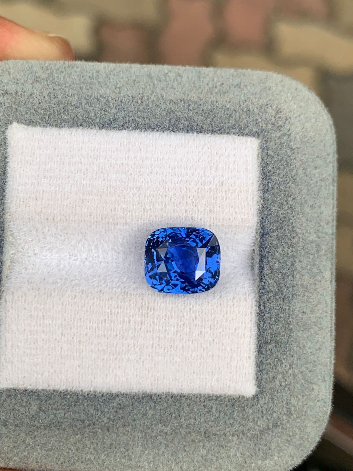 Saphir Bleu Coussin de 5ct