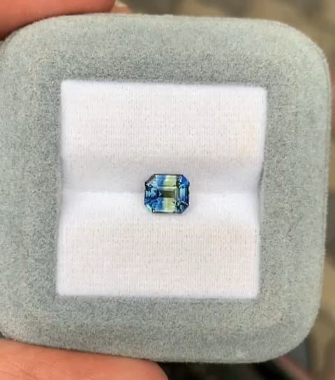Safira Bicolor Retangular de 1,65ct