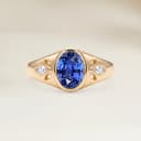 Anillo Moderno Zafiro Azul Oval de 2,14ct