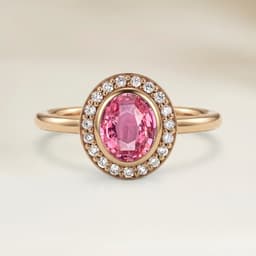 Vintage Oval Padparadscha Sapphire Ring 1.51ct