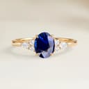 Shoulder-Set Ring Blue Sapphire Oval 1.26ct
