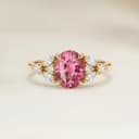 Ring Floral Padparadscha-Saphir Oval 1,90 ct