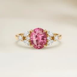 Ring Floral Padparadscha-Saphir Oval 1,90 ct