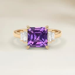 Bague Art Deco Saphir Violet Rectangle de 1,07ct