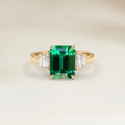 Anillo Art Deco Esmeralda de Zambia Rectángulo de 1,71ct
