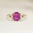 Anello Floreale Zaffiro Rosa Ovale da 2,06ct