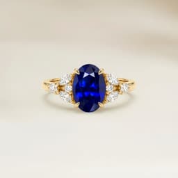Anillo Floral Zafiro Azul Oval de 1,69ct