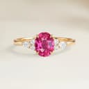 Anillo con Hombros Espinela Rosa Oval de 1,60ct
