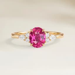 Ring Schulter-Fassung Rosa Spinell Oval 1,60 ct