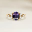 Anello Floreale Zaffiro Viola Ovale da 1,51ct