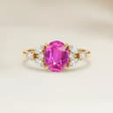 Anillo Floral Zafiro Rosa Oval de 2,05ct
