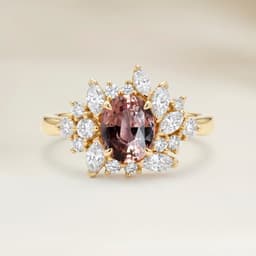 Bague Floral Saphir Padparadscha Ovale de 1,54ct