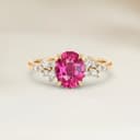Anello Floreale Spinello Rosa Ovale da 1,60ct