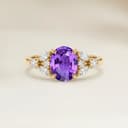 Anello Floreale Zaffiro Viola Ovale da 1,11ct
