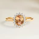 Anello Floreale Zaffiro Padparadscha Ovale da 1,20ct