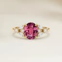 Ring Floral Padparadscha-Saphir Oval 1,01 ct