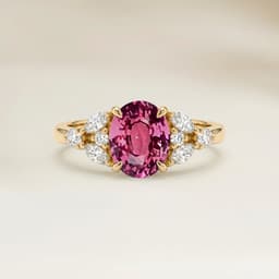 Ring Floral Padparadscha-Saphir Oval 1,01 ct