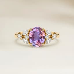 Ring Floral Rosa Saphir Oval 1,29 ct