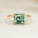 Art-Déco-Ring mit Teal-Saphir Emerald Cut 1,81 ct