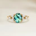 Bague Floral Saphir Teal Ovale de 1,79ct