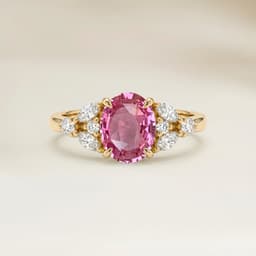 Anillo Floral Zafiro Padparadscha Oval de 1,07ct