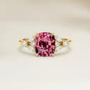 Anello Floreale Zaffiro Padparadscha Cushion da 1,07ct