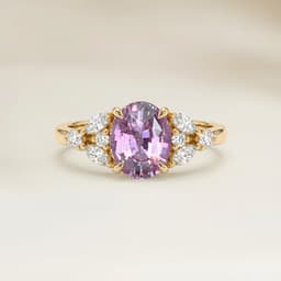 Anillo Floral Zafiro Padparadscha Oval de 1,07ct