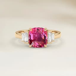 Bague Art Deco Spinelle Rose Coussin de 1,22ct