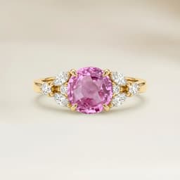 Floral Pink Sapphire Round Ring 1.06ct