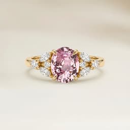 Ring Floral Padparadscha-Saphir Oval 1,67 ct