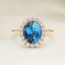 Bague Vintage Saphir Teal Ovale de 1,59ct