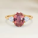 Ring Schulter-Set Padparadscha-Saphir Oval 1,09 ct