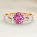 Blumenring Padparadscha-Saphir Oval 1,65ct