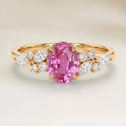Anello Floreale Zaffiro Padparadscha Ovale da 1,65ct