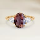 Ring Schulter-Fassung Padparadscha-Saphir Oval 1,54ct