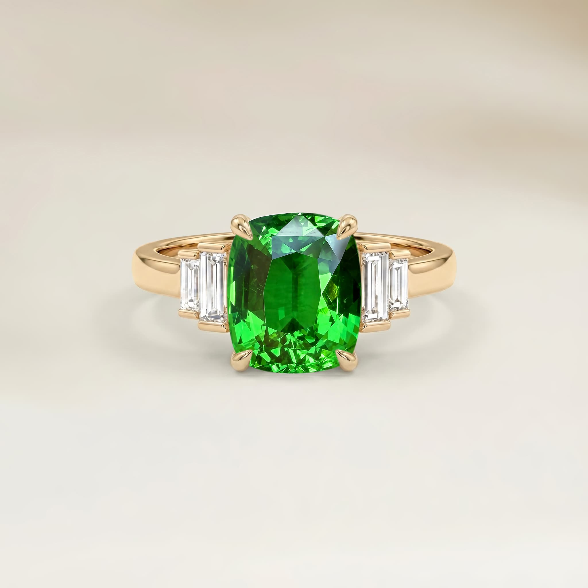 Bague Art Deco Grenat Coussin de 2,66ct