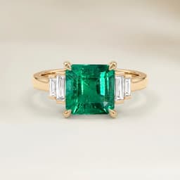 Art-Déco-Ring Smaragd aus Sambia im Carré-Schliff 0,96 ct