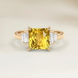 Anello Art Deco Zaffiro Giallo Radiant da 2,55ct