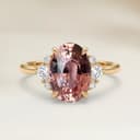 Bague Epaulé Saphir Padparadscha Ovale de 1,54ct